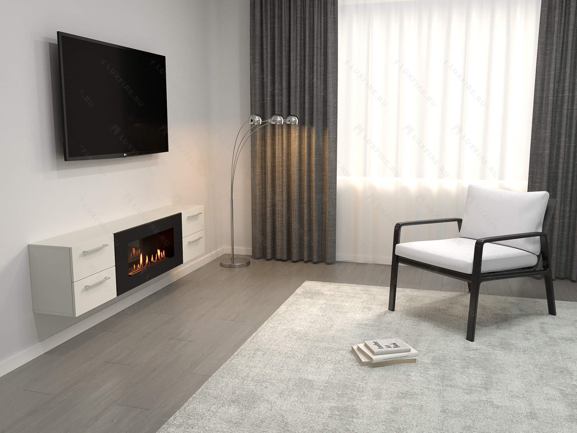 Тумба ТВ Lux Fire "Нева" настенная 1400 матовая, белая, с биокамином 600 Тумба ТВ Lux Fire "Нева" настенная 1400 матовая, белая, с биокамином 600 по цене 83 409 руб.