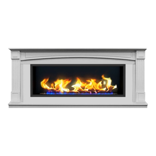 Биокамин в линейном портале "Русский огонь" Честер с защитным и декоративным стеклом