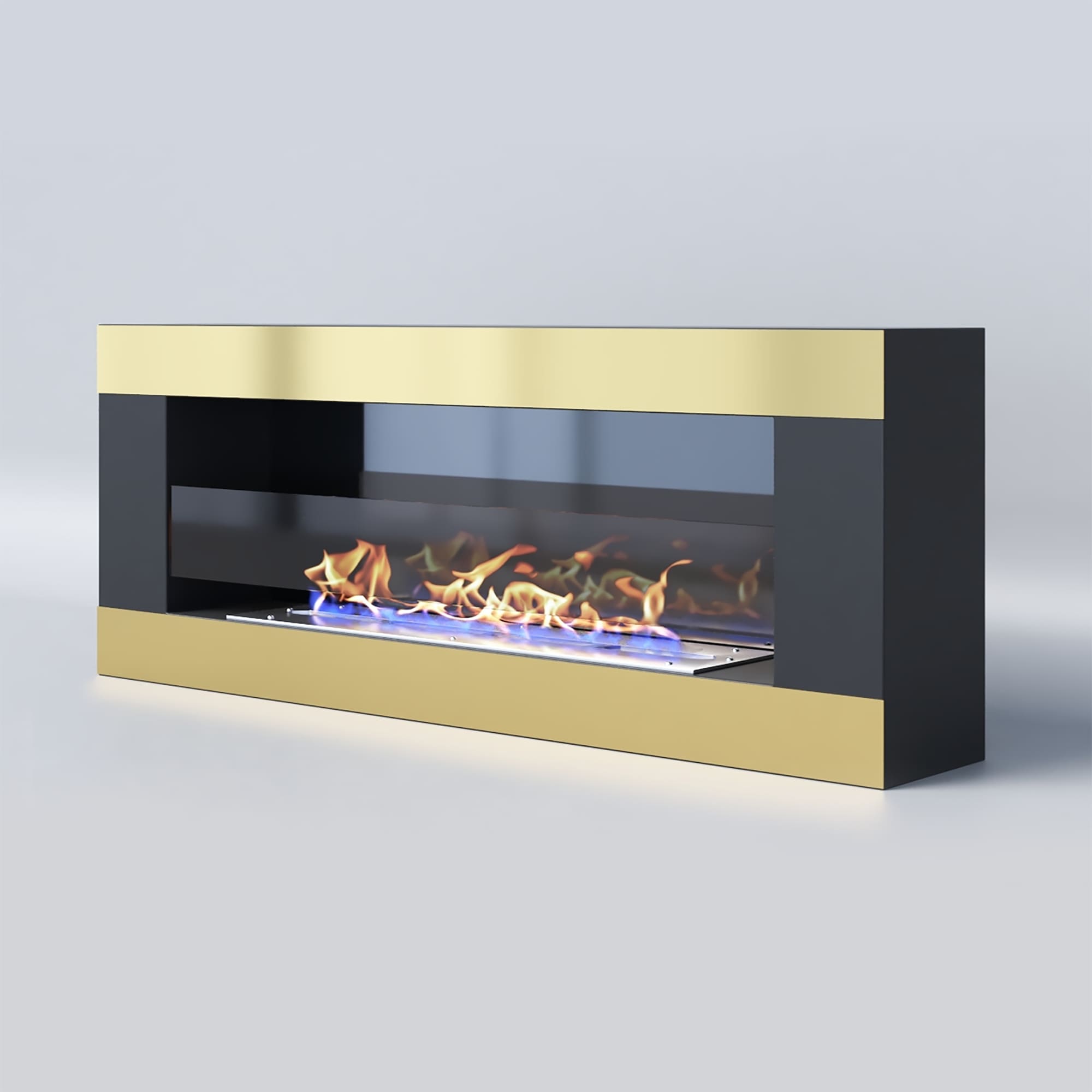 Биокамин "Русский огонь" Голд 1200N настенный с декоративным стеклом (стемалитом) по цене 46 650 руб.