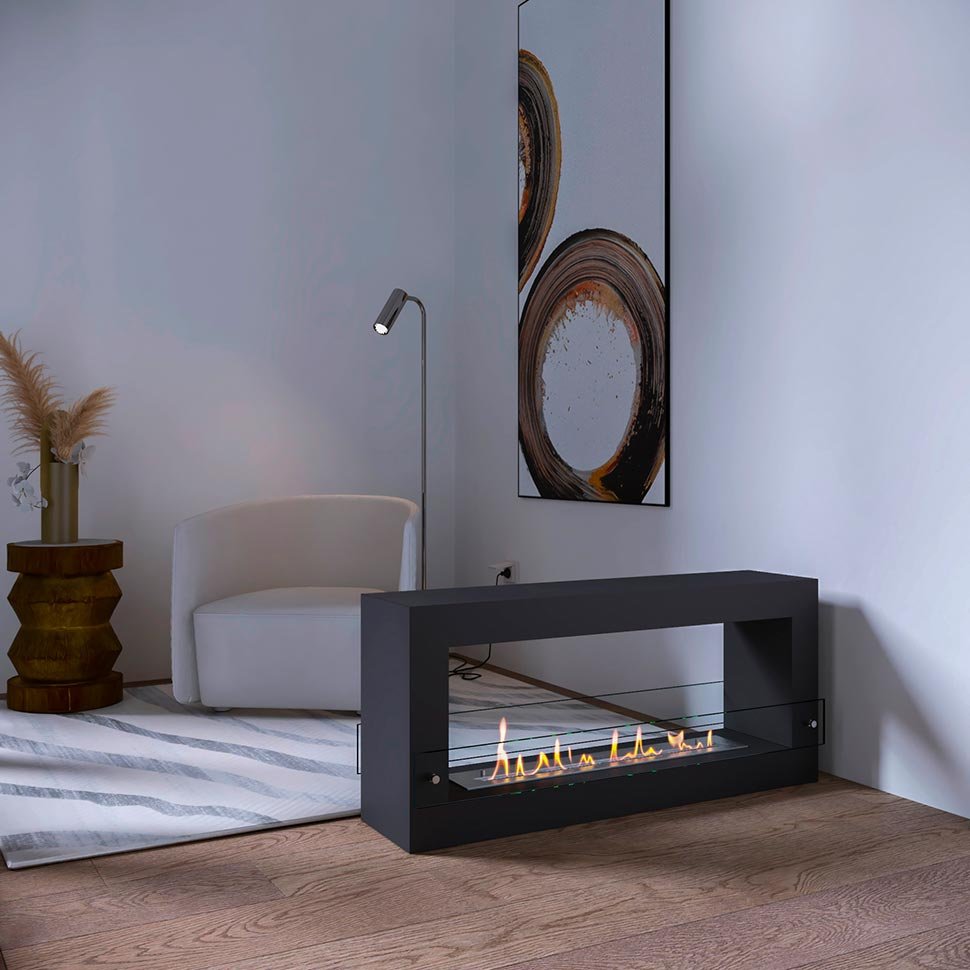 Биокамин SteelHeat WALL FRAME ONE 1000 черный, стекло по цене 59 850 руб.