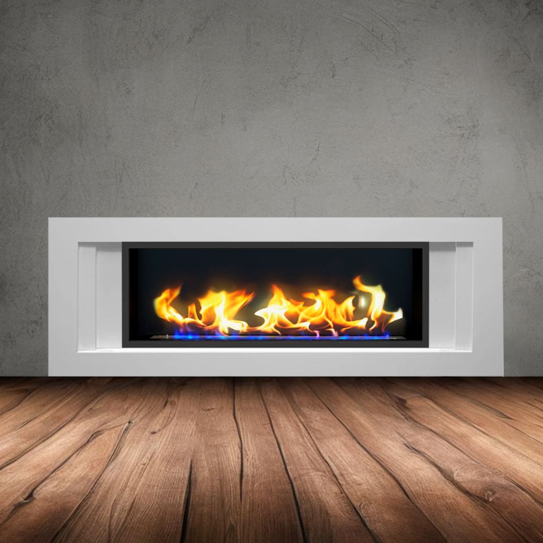 Биокамин в линейном портале "Русский огонь" Лайн с защитным и декоративным стеклом по цене 107 450 руб.