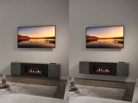 Тумба универсальная Lux Fire "Байкал" 1600, графит, с биокамином 900 по цене 73 854 руб.