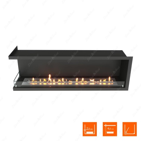 Биокамин угловой SteelHeat Leader 1400 левый стекло по цене 54 768 руб.