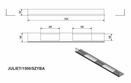 Стекло декоративное для биокамина JULIET/1500 по цене &euro;233