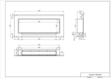 Биокамин "Русский огонь" Барокко 1100V встраиваемый с защитным стеклом по цене 45 250 руб.